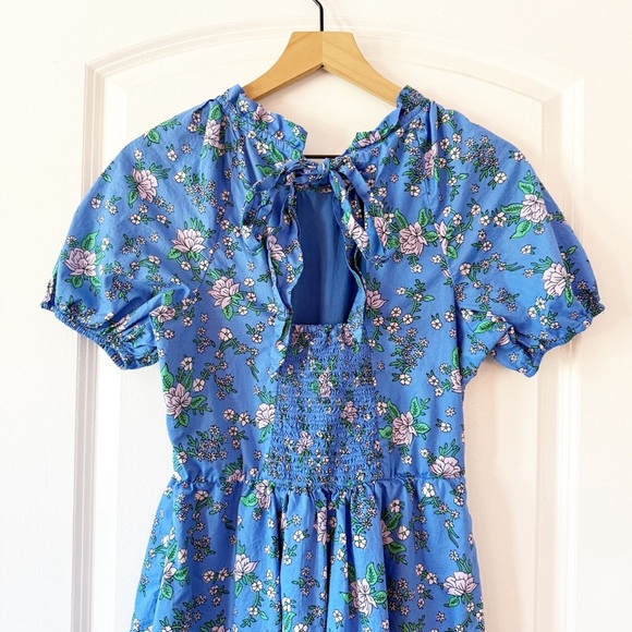 J. CREW Floral Puff Sleeve Mini Dress Cottagecore - Picture 7 of 10
